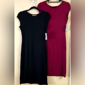 Velvet Torch T-Shirt Stretch Midi Dress Bundle Large Black Red Casual Cozy